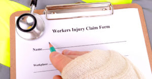 Injured worker filing for workers' compensation claim.