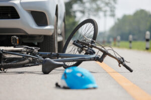 Bicycle on the ground after accident