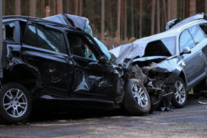 Car crash accident from over speeding.