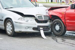 Car crash accident on street.